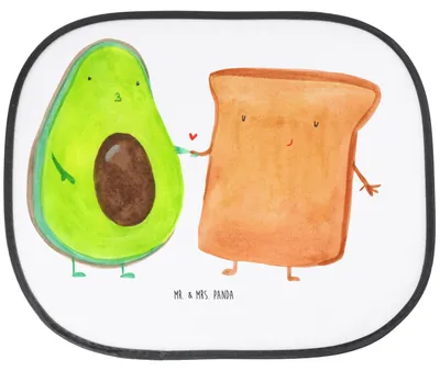 Produktbild von Mr. & Mrs. Panda Sonnenschutz Auto Avocado Toast - Weiß - Geschenk, für Autoscheiben, Hitzeschutz, autofenster, Toastbrot, Seitenscheibe, Hochzeitsgeschenk, Hochzeit