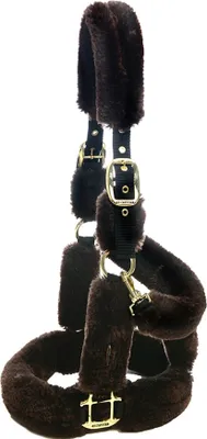 Produktbild von Kentucky Horsewear Transporthalfter Lammfell Nylonhalfter Lammfellhalfter Braun Full