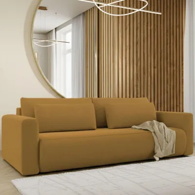 Immagine prodotto di Erbezzo - Divano Letto 2 Posti, 240x105 cm Giallo, Contenitore