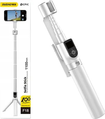 Zdjęcie produktu dla DUDAO F18 Selfie Stick White, Telefon komórkowy/Smartfon, Uchwyt pasywny, Uniwersalne, Biały