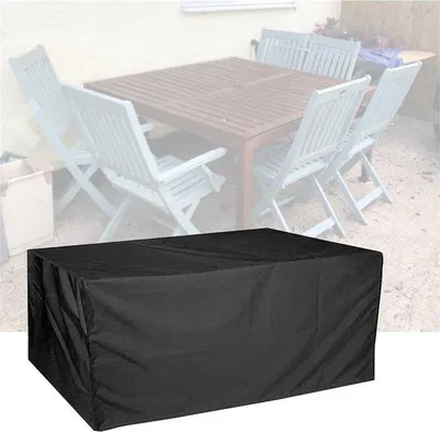 Image de Housse imperméable pour tables de jardin, tissu Oxford 210D, rectangulaire, protection contre les UV