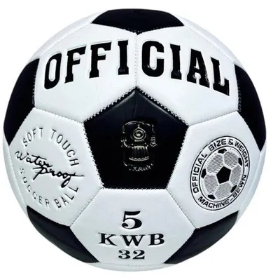 Image de Football - Ballon - Taille 5 - Jouet d'extérieur - 100 % PVC - Sport et jeux - Design classique - Ballon de football noir et blanc