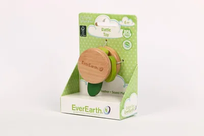 Produktbild von EverEarth Babyrassel aus Holz – Babyspielzeug zur Förderung von Sinnen & Motorik - EE33579