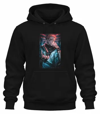 Productafbeelding van Jujutsu Kaisen, Sukuna, Demonenkoning, Vuurklauw, Anime, Cadeau, Uni, Hoodie, Zwart, 3XL