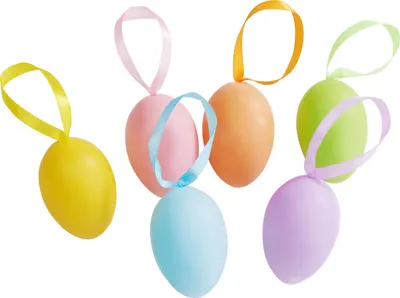 Produktbild von VBS Deko Ei Set Bunt 6 Stück 3.6 cm Durchmesser 6 cm Höhe Osterei Dekoration