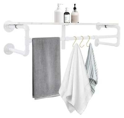 Immagine prodotto di Appendiabiti, montaggio a parete, stile industriale, BIANCO