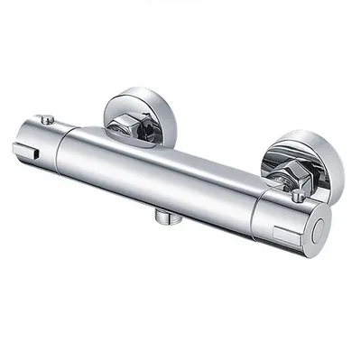 Produktbild von AjieQAQ Thermostat Duscharmatur Chrom Wandarmatur Dusche 38°C Verbrühschutz Silber