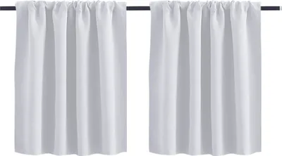Produktbild von 2er Set Bistrogardine Blickdicht Scheibengardine Kurzgardine Stangendurchzug Gardine, Größe: 76x60cm, Farbe: Weiß
