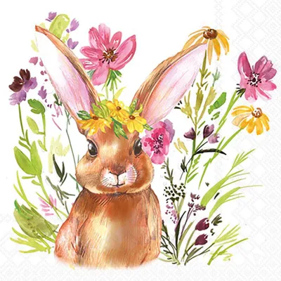 Produktbild von Servietten Cocktail 25x25cm 3-Lagig 20 Servietten  Ostern Hase Kaninchen Napkin 25 Girl bunny