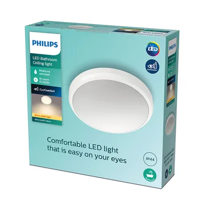 Image de Philips Doris LED CL257 Plafonnier de salle de bains rond 6W/600lm 220mm 2700K IP44 blanc
