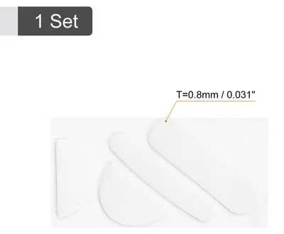 Image de Arrondi CourbšŠ Bords Souris Pieds Patins Tampons 0.8mm w Nettoyage Papier pour MX Master 3s Jouer Souris Pieds Rechange Blanc 4Pcs/1 Ensemble