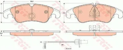Produktbild von Trw Bremsbelagsatz, Scheibenbremse Vorderachse GDB1908