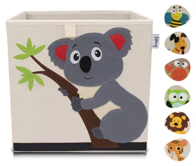 Produktbild von Lifeney Kinder Aufbewahrungsbox I praktische Aufbewahrungsbox für jedes Kinderzimmer I Kinder Spielkiste I Niedliche Spielzeugbox I Korb zur Aufbewahrung von Kinder Spielsachen (Koala hell)