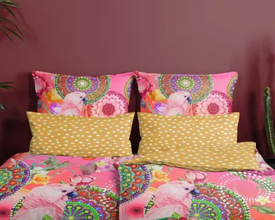 Produktbild von Pillowcase HIP 1* 40x80 cm - mandalas, flowers and a pink parrot