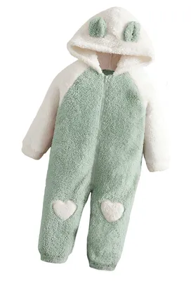 Imagen del producto de Mono abrigado con capucha, talla 110 - Oso verde