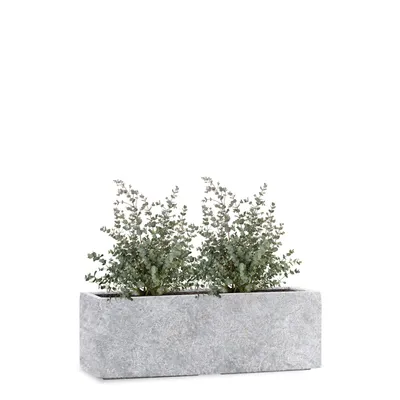 Produktbild von PFLANZWERK® Pflanzkübel TUB 50cm LAVA HELLGRAU Fensterbank Premium Blumenkübel mit Lotus-Effekt Fiberglas - Handgefertigt - Frostbeständig