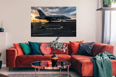 Produktbild von MuchoWow® Poster Flugzeuge - Düsenjäger - Sonne 120x80 cm - Bilder