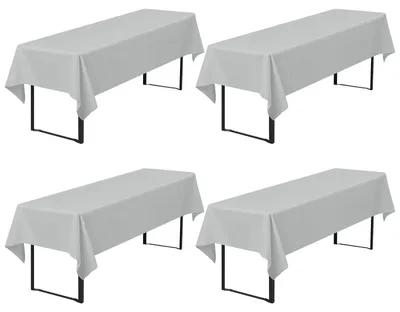 Productafbeelding van Set van 4 lichtgrijze biertafelkleden, 260 x 110 cm, wasbaar