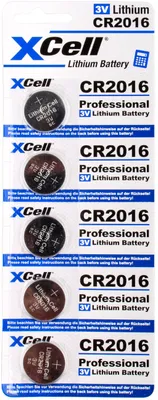 Produktbild von 5er Sparset XCell CR2016 Lithium-Knopfzelle 3V / 90mAh