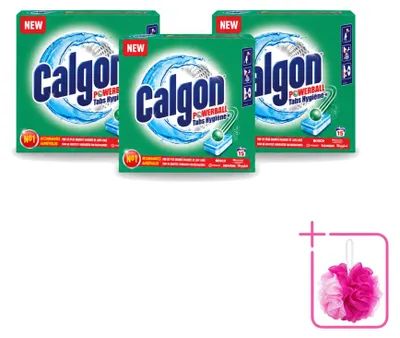 Productafbeelding van 3 x Calgon wasmachinereiniger tabletten - beschermt tegen kalkaanslag - voordelige verpakking - 3 stuks