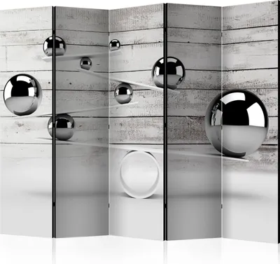 Produktbild von 5-teiliger Doppelseitiger Vlies Paravent - Balance II 225x172 cm 3D f-A-0333-z-c