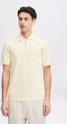 Produktbild von Casual Friday CFKarl knit polo with halfzip Herren Poloshirt Shirt Umlegekragen 100% Baumwolle regular fit