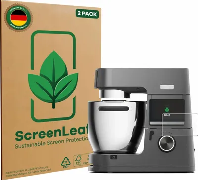 Produktbild von 2x ScreenLeaf Schutzfolie für Kenwood Cooking Chef KCL96.004DG nachhaltiger Displayschutz Display Schutz Folie Klar Transparent