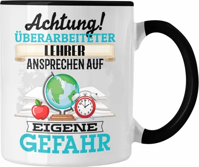 Produktbild von Trendation - Lehrer Tasse Geschenk Lustiger Spruch Geschenkidee Kaffeebecher für Klassenlehrer Kollege (Schwarz)