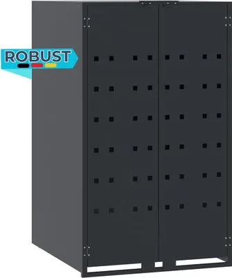 Produktbild von Mülltonnenbox GORILO für 1 Tonne Anthrazit 69x79x117 cm Stahl | Mülltonnenverkleidung 1er Mülltonnenhaus