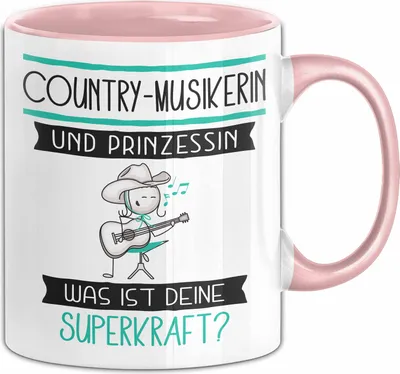 Produktbild von Country-Musikerin Und Prinzessin Tasse Geschenk Für Eine Country-Musikerin Geburtstag Was Ist Deine Superkraft (Rosa)