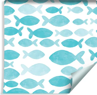 Produktbild von 10m VLIES TAPETE Rolle Kinderzimmer Aquarell Fische XXL