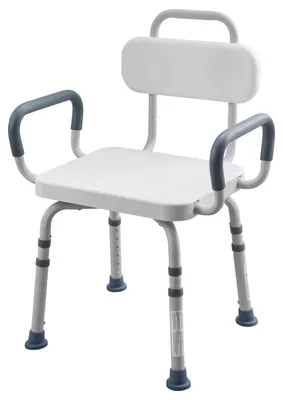 Immagine prodotto di Sedia da doccia girevole SucceBuy con braccioli e schienale, portata fino a 180 kg, seduta regolabile in altezza per doccia e vasca da bagno, ideale per anziani e persone con mobilità ridotta