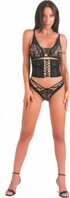 Productafbeelding van LivCo Corsetti Fashion - LC Cinex set van 3 stuks, zwart, maat L/XL