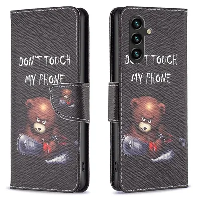 Immagine prodotto di Per Samsung Galaxy A16 Custodia in Pelle finta Cover Libro Portafoglio Motivo Orso Design Case