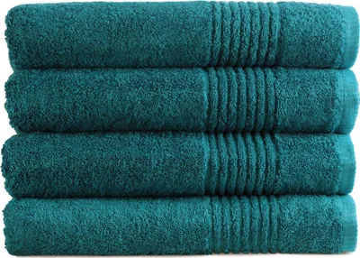Produktbild von PHLOX Badetücher Set - 4 Teilig - 100% Baumwolle 600 g/m² - 70x140 cm - Frottee, Weich - Türkisblau