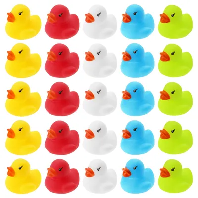 Produktbild von 25er WELLGRO Badeenten Set – Gummienten Rubber Ducks für Kinder & Babys – Badewannenspielzeug Baby, Wasser Spielzeug Kinder, Mini Badeenten Set, Geschenk, Party Mitgebsel & Deko – BPA-frei