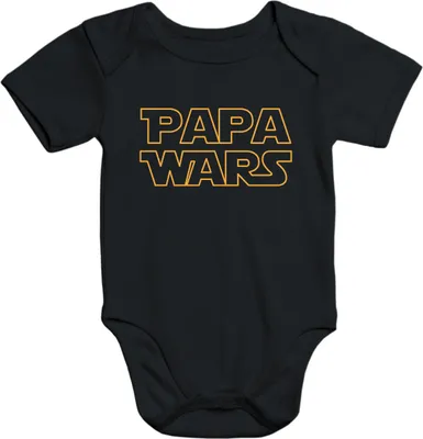 Produktbild von kurzarm Baby-Body Papa wars Baumwolle Moonworks® schwarz 3-6 Monate