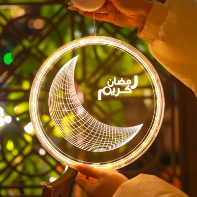 Produktbild von Ramadan Lichterkette LED Hängende Lichter Batteriebetrieben mit Saugnapf Fenster Deko, 16cm