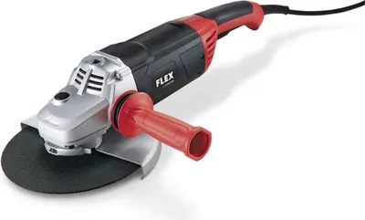 A black and red angle grinder is shown on a white background.