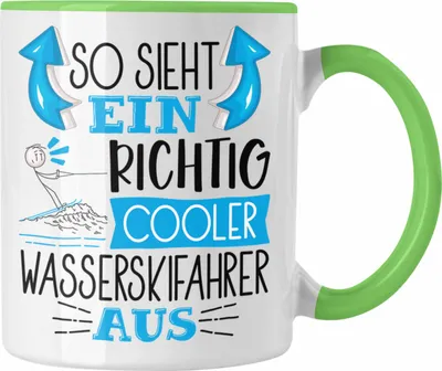 Produktbild von Trendation - So Sieht Ein Richtig Cooler Wasserskifahrer Aus Geschenk Tasse Lustiger Spruch Geschenkidee (Grün)