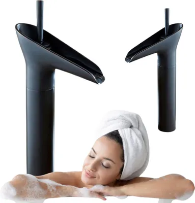Produktbild von Hohe Schwarze Aufsatzwaschtischarmatur Im Retro-Stil S-1152