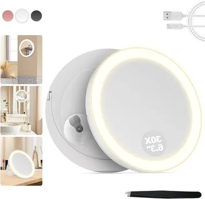 Productafbeelding van Cosmeticaspiegel met verlichting en 30-voudige vergroting voor perfecte make-up