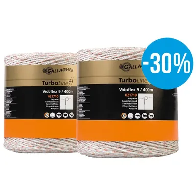 Produktbild von Gallagher Zaundraht (2 x 400 Meter / Weiß) - Vidoflex 9 Plus