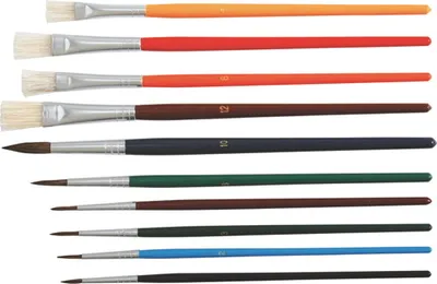 Produktbild von 50 (5x 10Stk) Pinsel Pinselset Schulmalpinsel Schulpinsel