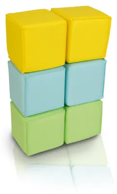 Produktbild von alldoro XXL Soft-Bausteine, 6 Schaumstoffwürfel für Babys & Kinder, 14 cm