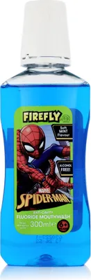 Imagen del producto de Enjuague bucal Marvel Firefly Spiderman con flúor, para prevenir las caries, 300 ml