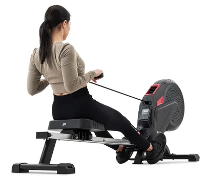 Produktbild von Hop-Sport HS-070R Luft-Rudergerät klappbar für zuhause - Rudermaschine mit Luft- & Magnetwiderstand, LCD-Display, bis 130kg