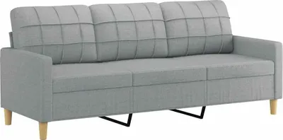 Obrázek produktu pro vidaXL Pohovka pro 3 osoby Světle šedá 180 cm Látka