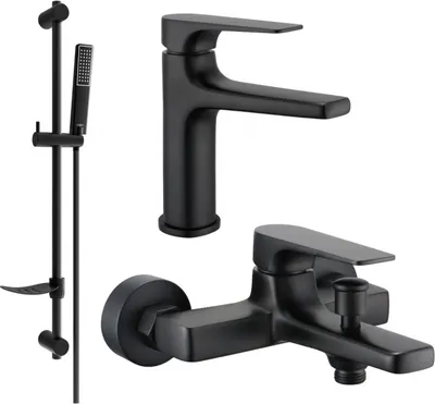 Produktbild von Mexen Lynx DF72 Badewannenset, Schwarz - 745903DF72-70