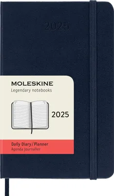 Produktbild von Moleskine 12 Monate Tageskalender 2025, Pocket/A6, 1 Tag = 1 Seite, Fester Einband, Saphir
